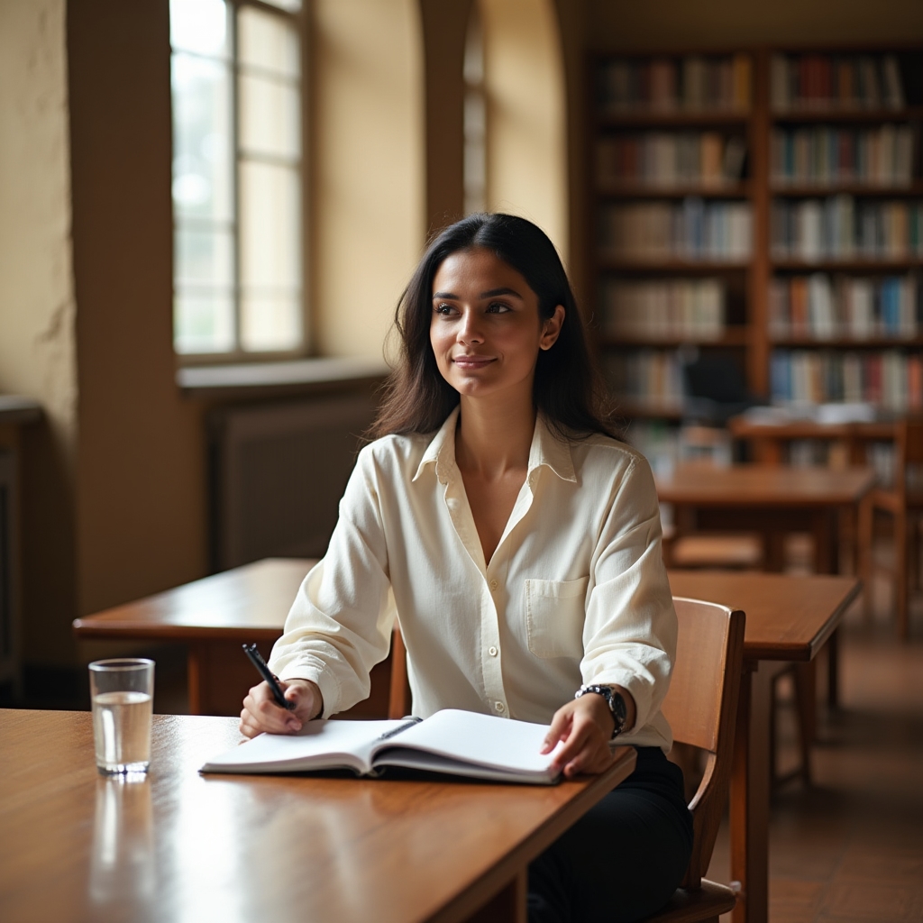 Professional at a clean desk maintaining focused energy through structured work habits