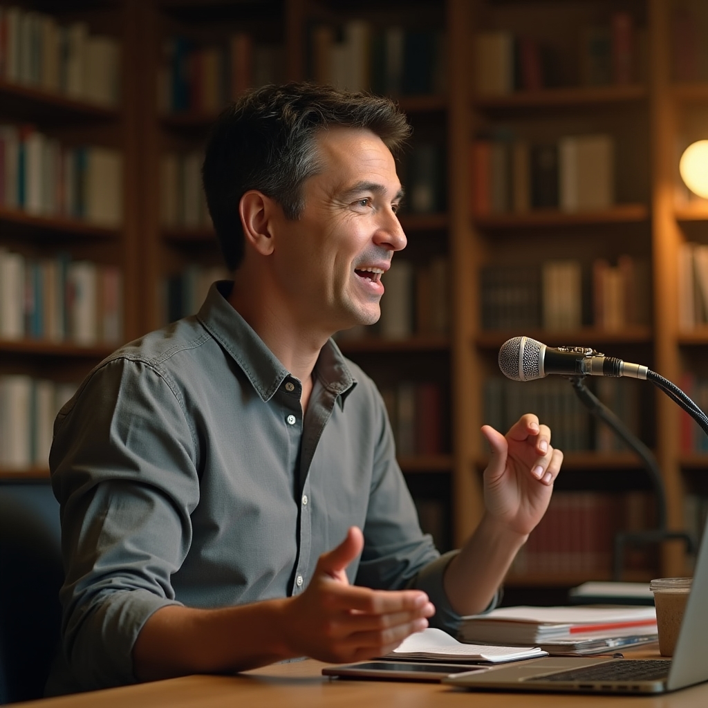 Presenter discussing meeting structure and energy-conscious scheduling in a webinar setting